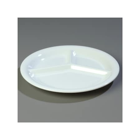 Melamine 3-Comp Plate, 10.5