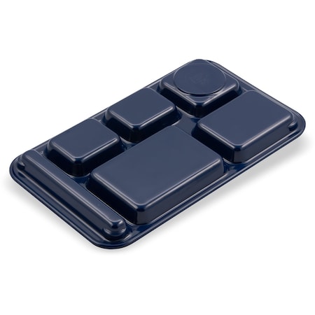 Rt Hand 6-Comp Melamine Tray, Dk Blu, PK12 MPN:4398250
