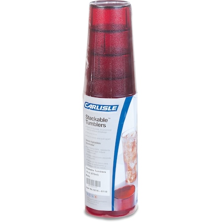 SAN Tumbler, 16 oz., 6/Pack, Ruby, PK12 MPN:5216-8110