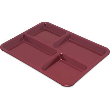 Tray, 4-Compartment, Dark Cranberry, PK12 MPN:KL44485