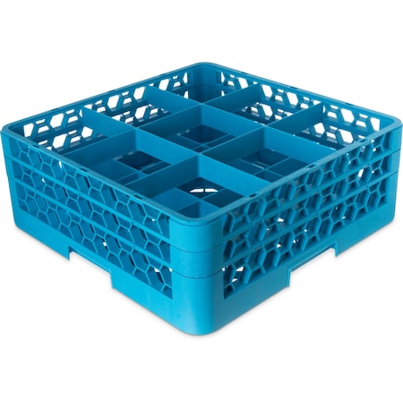 Glass Rack w/2 Extenders, 9 Comp, PK3 MPN:RG9-214