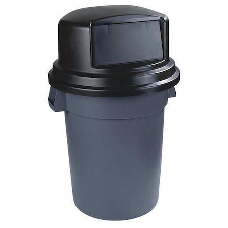 Bronco 44-55 Gal Trash Container Dome Lid With Hinged Door, Dome Top Black, Polyethylene MPN:34105703