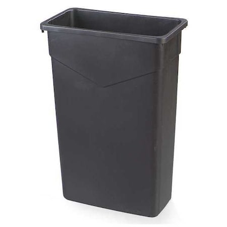 23 gal. LLDPE Rectangular Trash Can, Black MPN:34202303