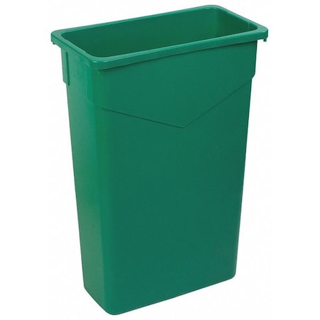 23 gal. LLDPE Rectangular Trash Can, Green MPN:34202309