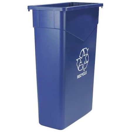 23 gal Rectangular Recycling Bin, Open Top, Satin Alum/Satin Alum, Polyethylene (LLDPE), 1 Openings MPN:342023REC14