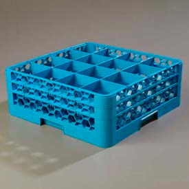 Carlisle RG16-214 - Opticlean™ 16 Compartment Glass Rack W/2 Extenders Blue Qty 3 RG16-214 - Pkg Qty 3