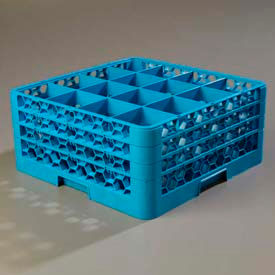 Carlisle RG16-314 - Opticlean™ 16 Compartment Glass Rack W/ 3 Extenders Blue RG16-314 - Pkg Qty 2