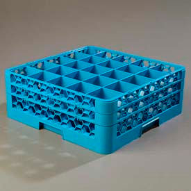 Carlisle RG25-214 - Opticlean™ 25-Compartment Glass Rack W/ 2 Extenders Carlisle Blue RG25-214 - Pkg Qty 3