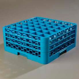 Carlisle RG36-314 - Opticlean™ 36-Compartment Glass Rack W/ 3 Extenders Carlisle Blue RG36-314 - Pkg Qty 2