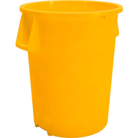 Carlisle Bronco Round Waste Container 55 Gallon Yellow - 84105504 84105504 - Pkg Qty 2