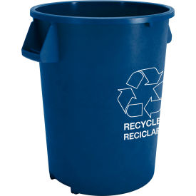 Carlisle Bronco Recycling Waste Container 32 Gallon Blue - 841032REC14 841032REC14 - Pkg Qty 4