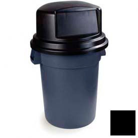 Carlisle Bronco Round Trash Can Dome Lid W/Hinged Door 44/55 Gal. Black - 34152902 34105703