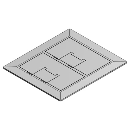 Box Cover, Floor Box Type, 2 Gang, Stainless Steel MPN:E9762SS
