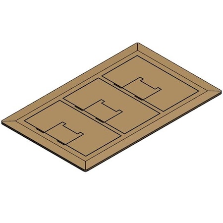 Box Cover, Floor Box Type, 3 Gang, Brass MPN:E9763BR