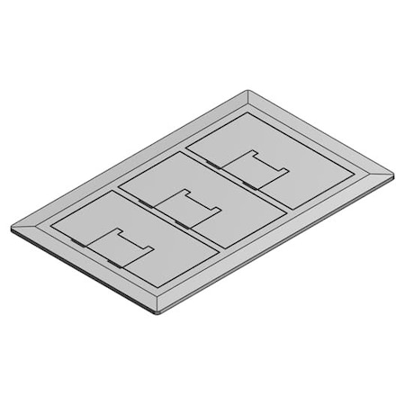 Box Cover, Floor Box Type, 3 Gang, Stainless Steel MPN:E9763SS
