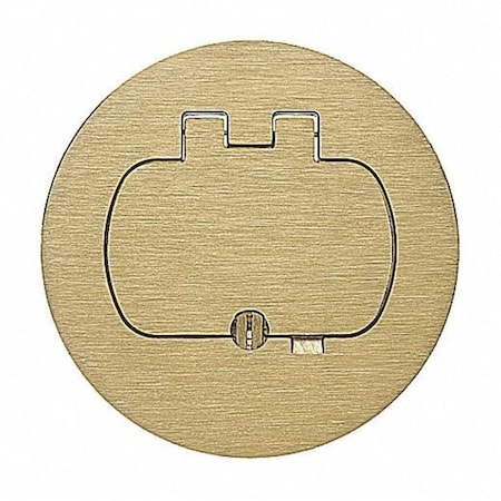 Box Cover, Floor Box Type, Brass, GFCI Duplex Receptacle Cover Type MPN:E97BR