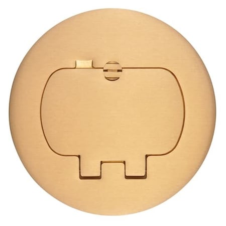 Electrical Box Cover, Round, Brass, Duplex Receptacle Cover MPN:E97BR2