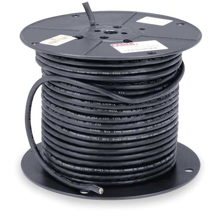 Portable Cord, SJOOW, 14 AWG, 3 C, Black, EPDM Rubber, Stranded, 300V, Indoor/Outdoor, 250 ft MPN:01360.35.01