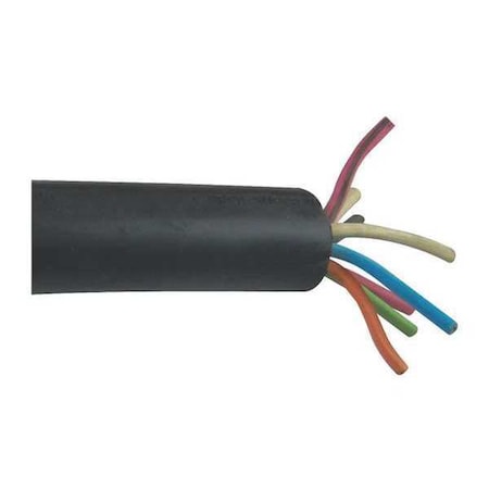 Portable Cord, SOOW, 12 AWG, 8 C, Black, EPDM Rubber, Stranded, 600V, Indoor/Outdoor, 250 ft MPN:09208.35.01