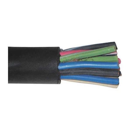 Portable Cord, SOOW, 18 AWG, 12 C, Black, EPDM Rubber, Stranded, 600V, Indoor/Outdoor, 250 ft MPN:09812.35.01