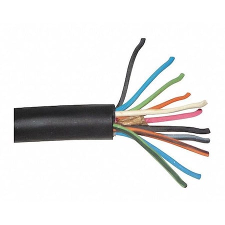 Portable Cord, SOOW, 18 AWG, 12 C, Black, EPDM Rubber, Stranded, 600V, Indoor/Outdoor MPN:09812.99.01