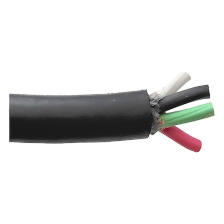 Portable Cord, W, 2 AWG, 4 C, Black, Rubber Blend, Stranded, 2000V, 50 ft MPN:81664.99.01-50