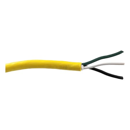 Portable Cord, SJTOW, 16 AWG, 3 C, Yellow, PVC, Stranded, 300V, Indoor/Outdoor, 100 ft MPN:86913.05-100