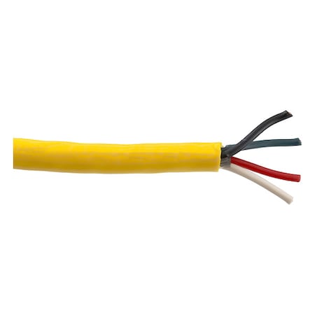 Portable Cord, SJTOW, 14 AWG, 4 C, Yellow, PVC, Stranded, 300V, Indoor/Outdoor, 100 ft MPN:86924.05-100