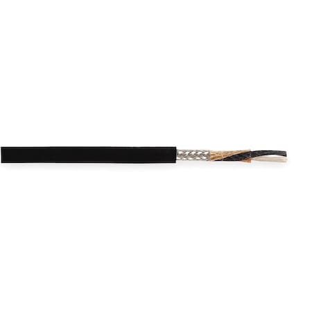 Communication Cable, 2 C, Black, Rubber, 100 ft. MPN:C1302