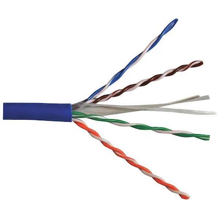 Data Cable, Cat 6, 23 AWG, 1000ft, Blue MPN:CP6.30.07
