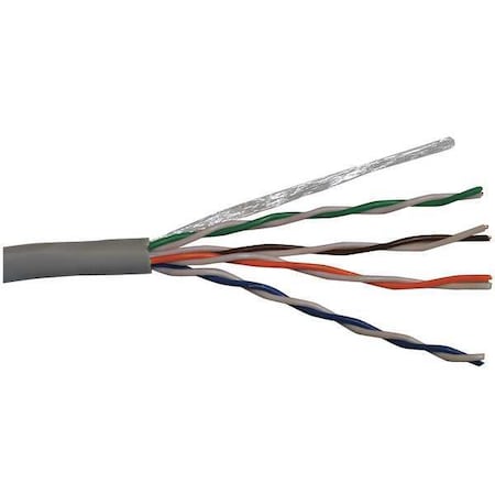 Data Cable, Cat 5e, 24 AWG, 1000ft, Gray MPN:CR5.30.10