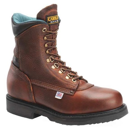 Men's 8-Inch Work Boot, 10 D, Steel Toe, 8 in H, Brown, 1809 MPN:1809