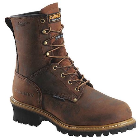 Insulated Elm, Men's Logger Boot, 8 1/2 EEEE, Leather, 8 in Height, Brown MPN:CA4821