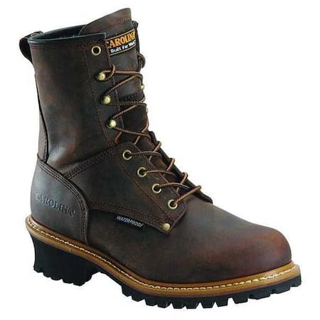 Men's Logger Boot, 8 EE, Steel Toe, 8 in H, Brown, CA9821 MPN:CA9821