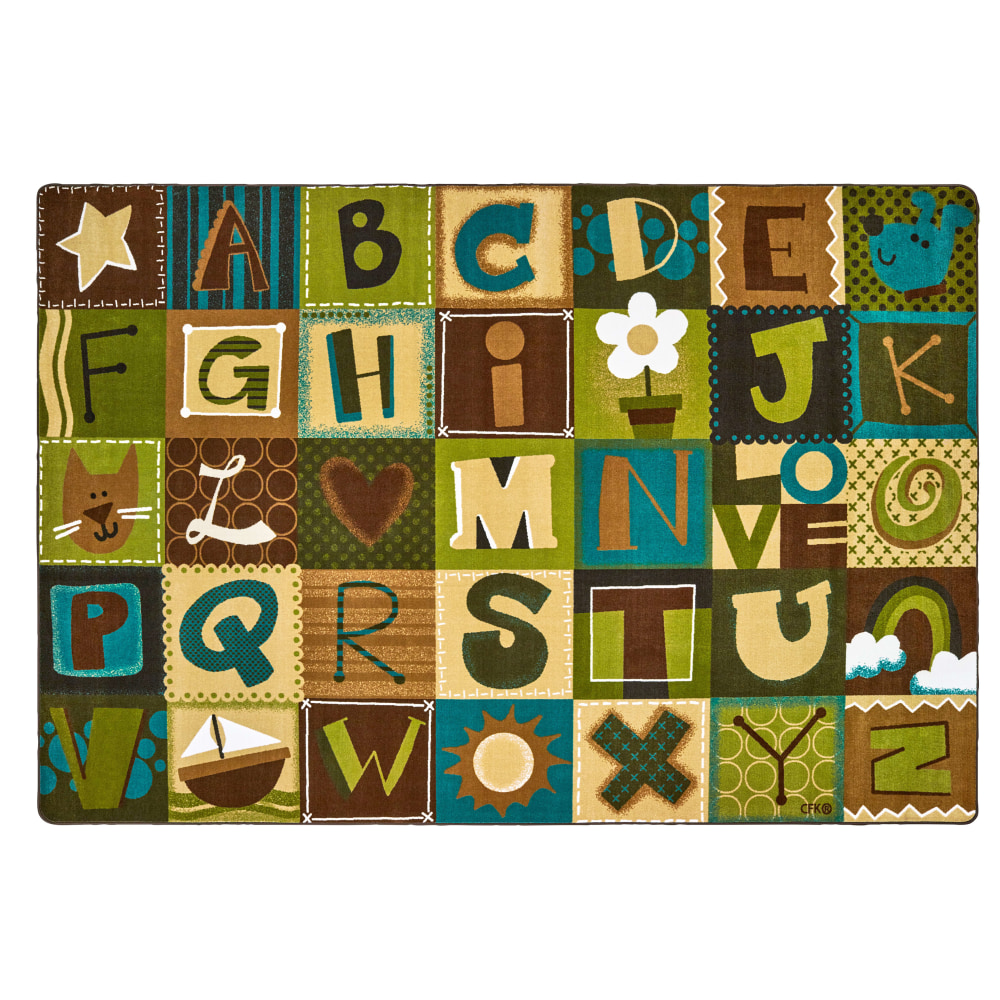 Carpets for Kids KIDSoft Alphabet Blocks Seating Rug, 6ft x 9ft, Brown MPN:11726