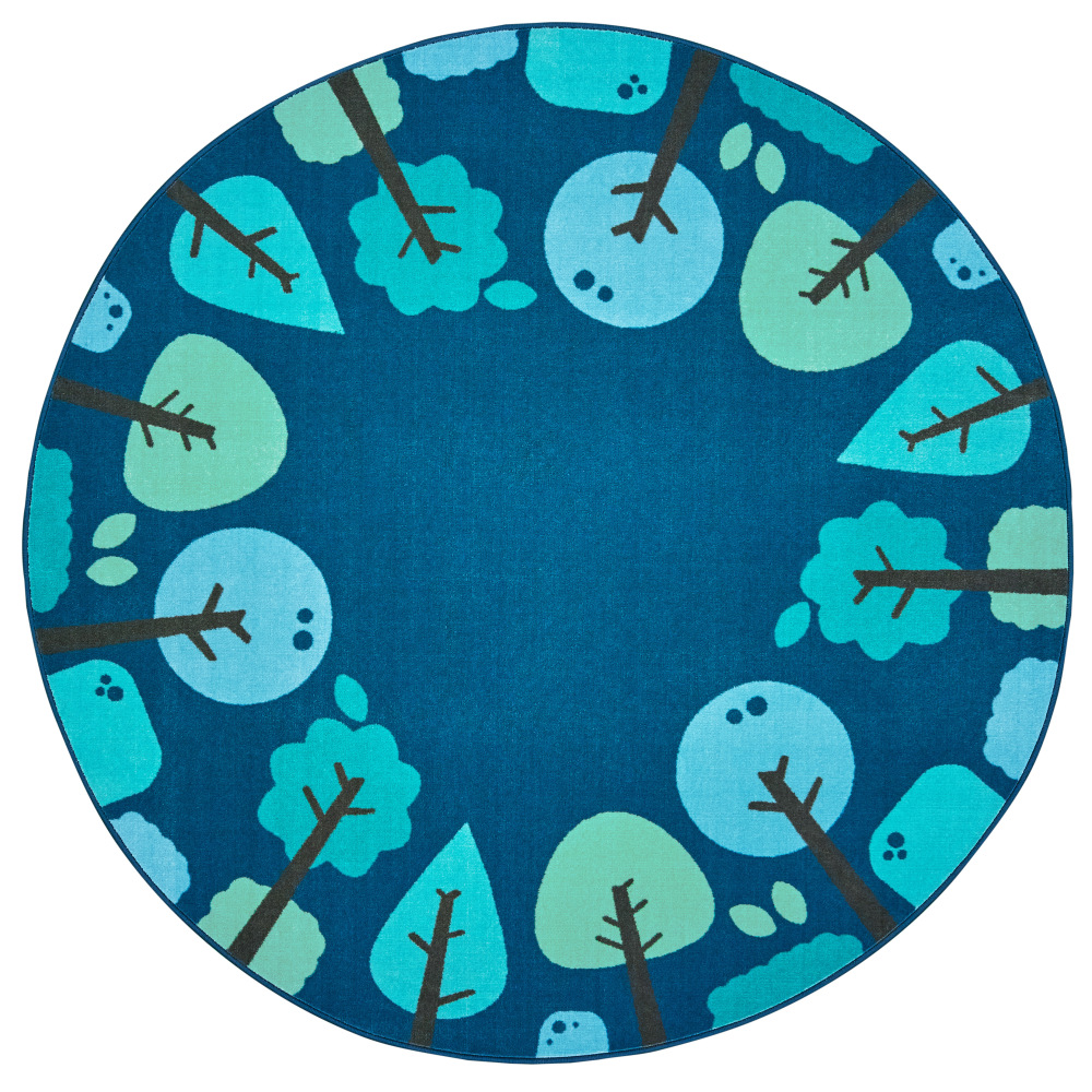 Carpets for Kids KIDSoft Tranquil Trees Decorative Round Rug, 6ft x 6ft, Blue MPN:1750