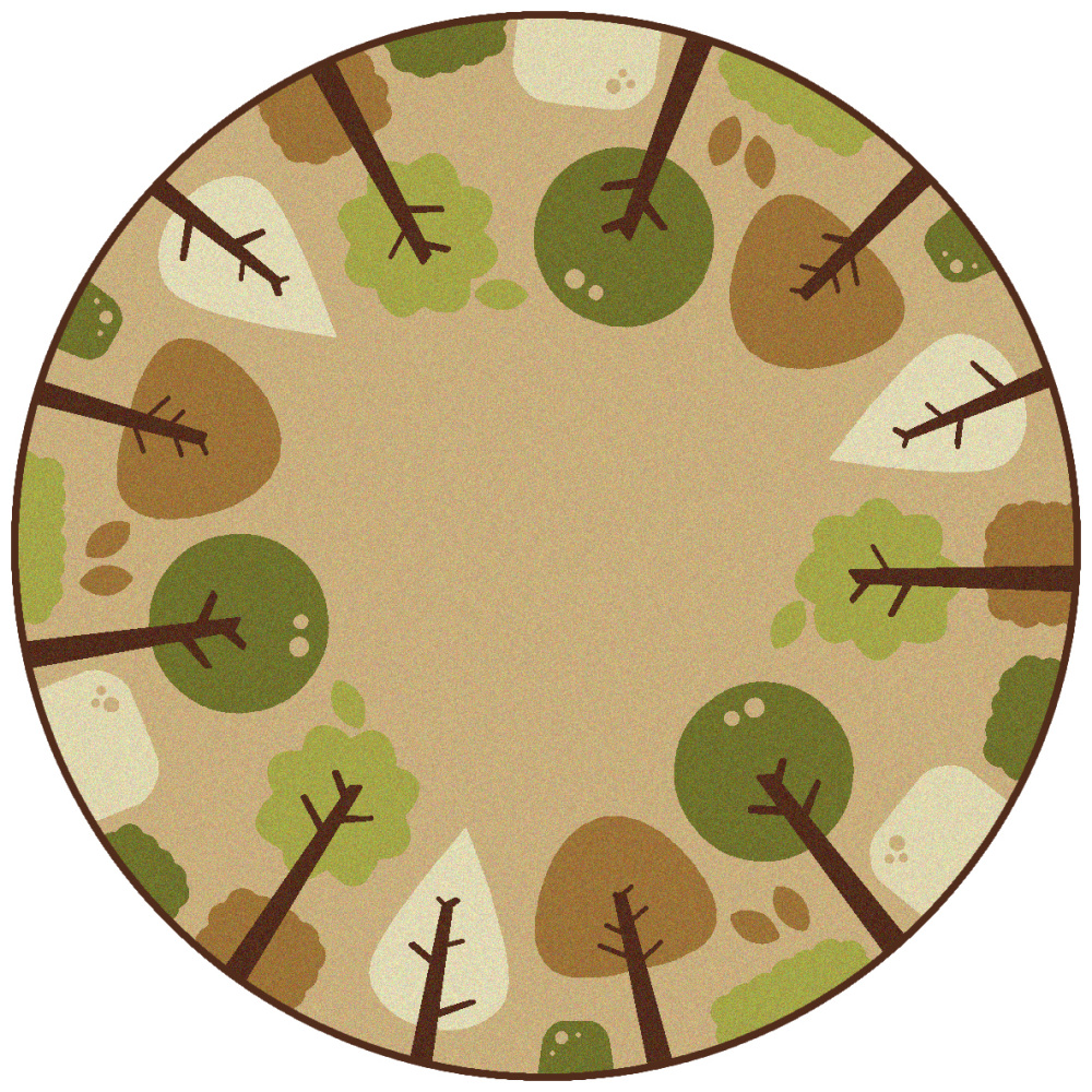 Carpets for Kids KIDSoft Tranquil Trees Decorative Round Rug, 6ft x 6ft, Tan MPN:29750