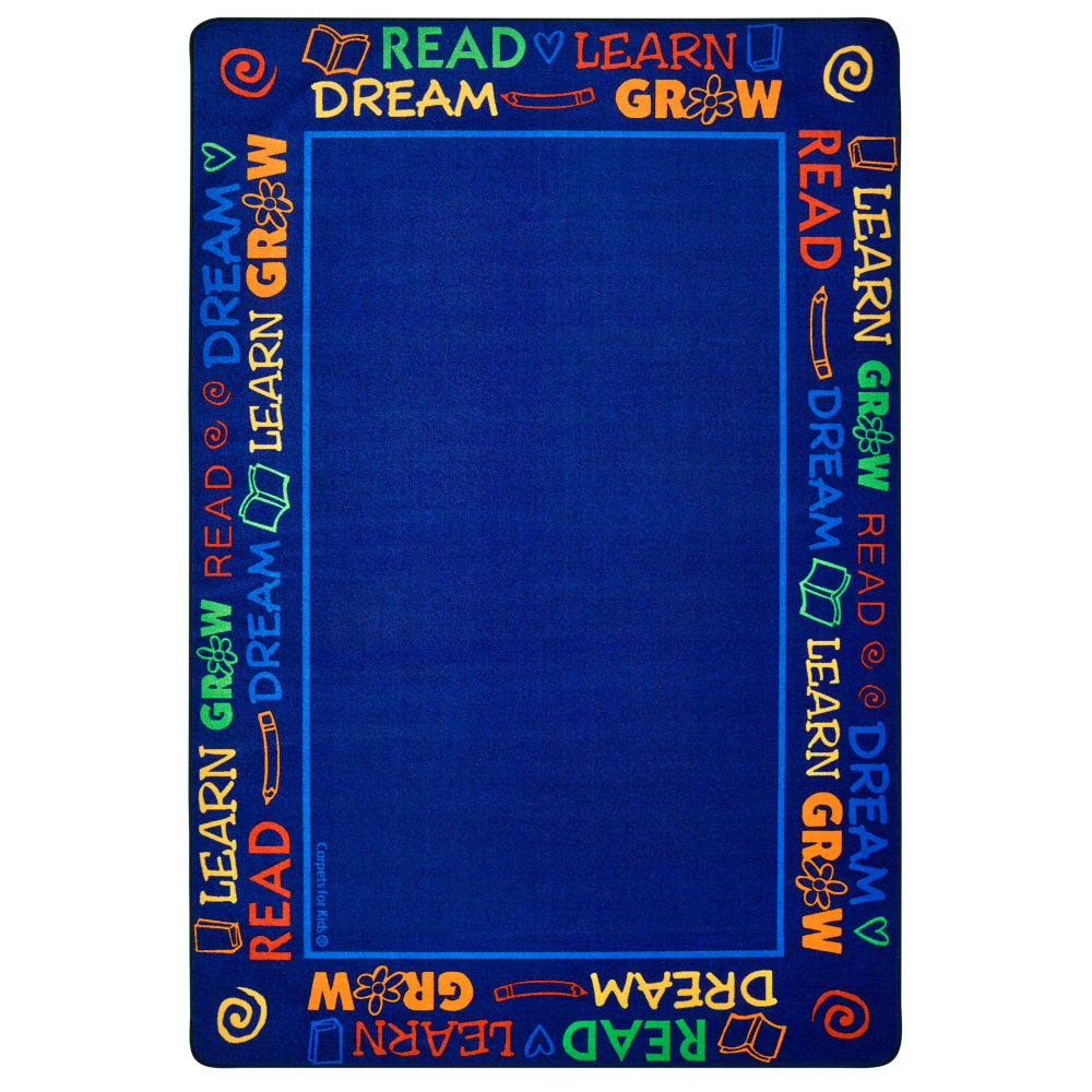 Carpets for Kids Premium Collection Read To Dream Border Activity Rug, 8ft x 12ft, Blue MPN:3718
