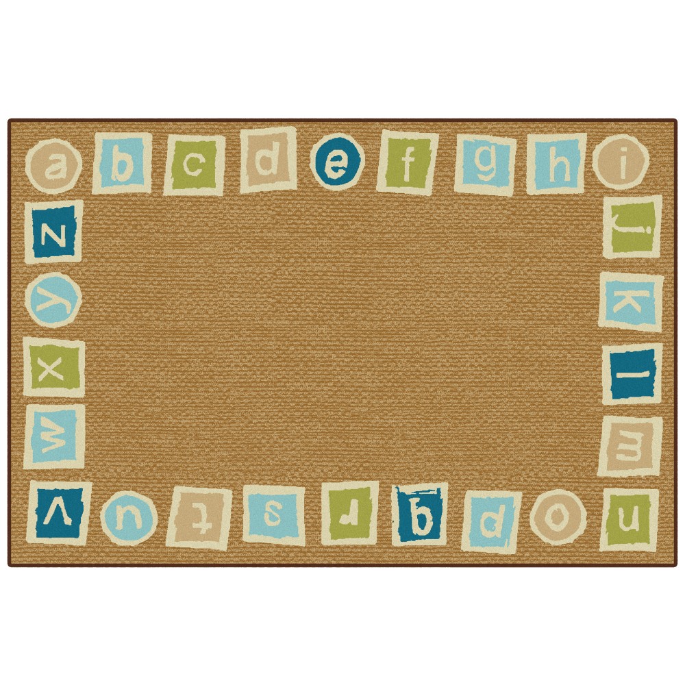Carpets for Kids KID$Value Rugs Alphabet Blocks Border Activity Rug, 3ft x 4ft6in, Brown MPN:37.46