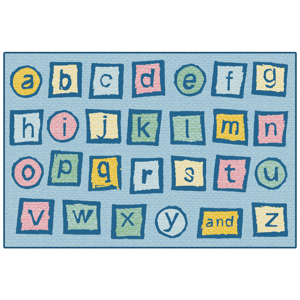 Carpets for Kids KID$Value Rugs Alphabet Blocks Activity Rug, 3ft x 4ft6in, Light Blue MPN:37.49