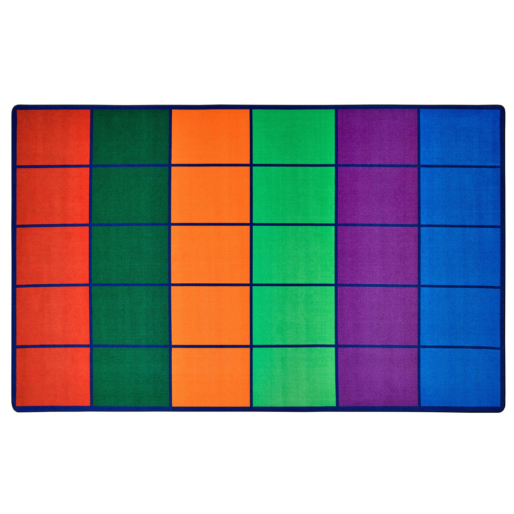 Carpets for Kids Premium Collection 30 Seats Colorful Rows Seating Rug, 8ft4in x 13ft4in, Multicolor MPN:4034
