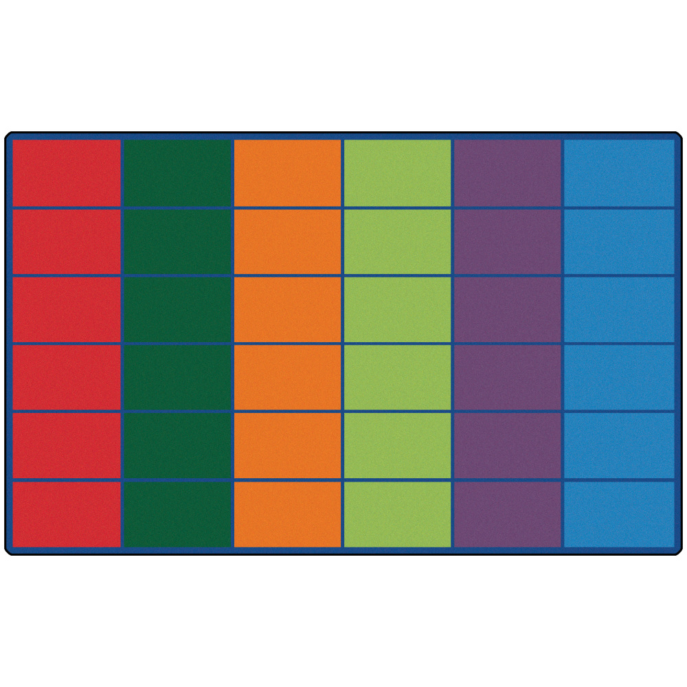 Carpets for Kids Premium Collection 36 Seat Colorful Rows Seating Rug, 8ft4in x 13ft4in, Multicolor MPN:4634