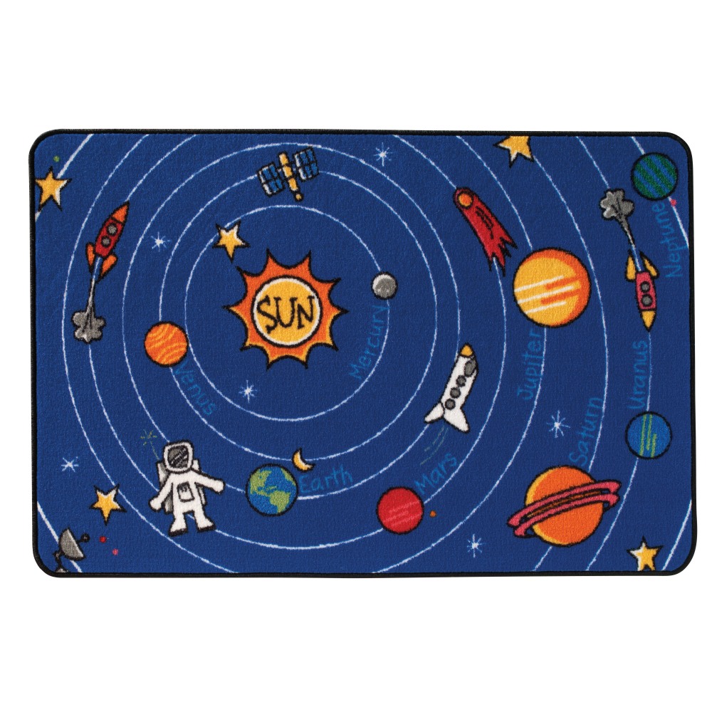 Carpets for Kids KID$Value Rugs Spaced Out Activity Rug, 4ft x 6ft, Blue MPN:48.54
