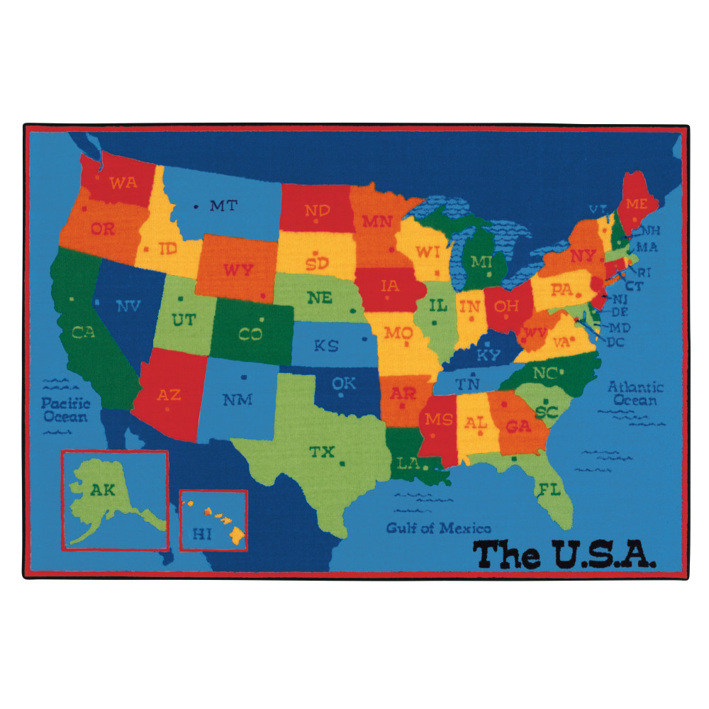 Carpets for Kids KID$Value Rugs USA Map Activity Rug, 4ft x 6ft, Multicolor MPN:48.95