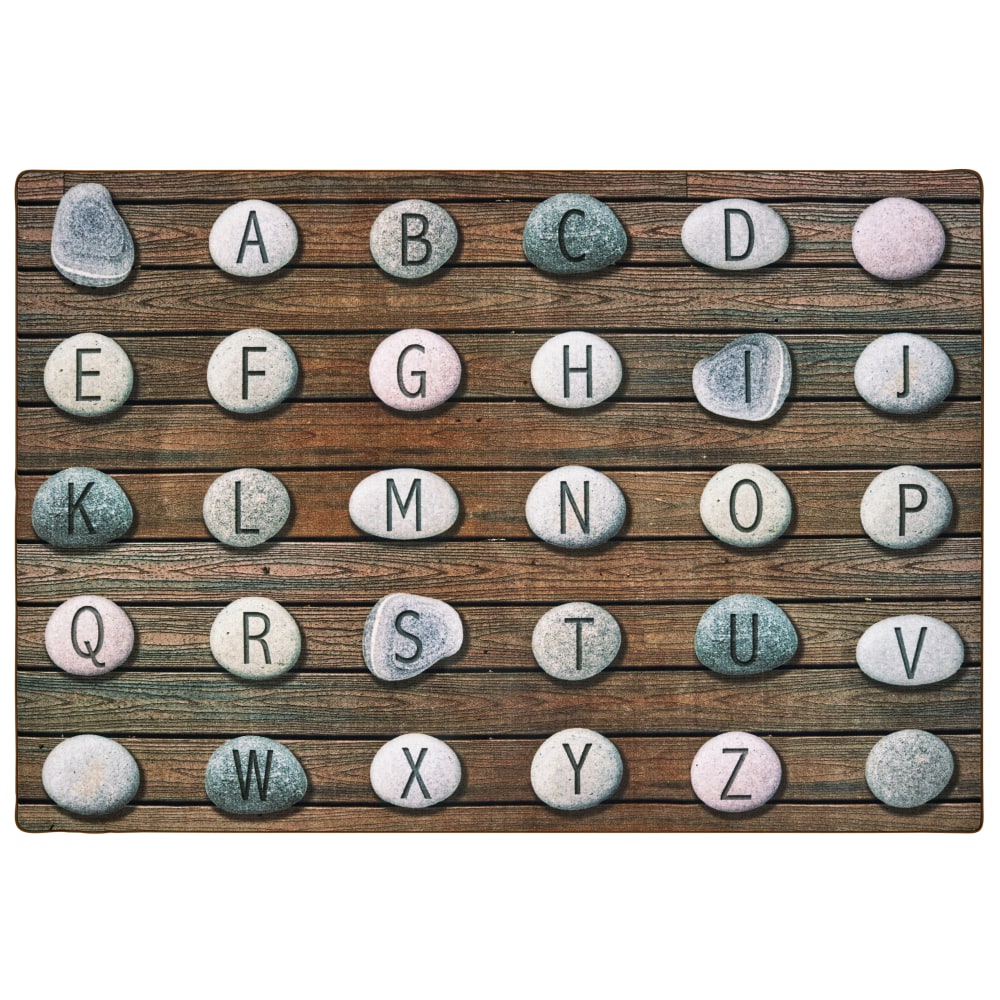 Carpets for Kids Pixel Perfect Collection Alphabet Stones Seating Rug, 6ft x 9ft, Gray MPN:60216