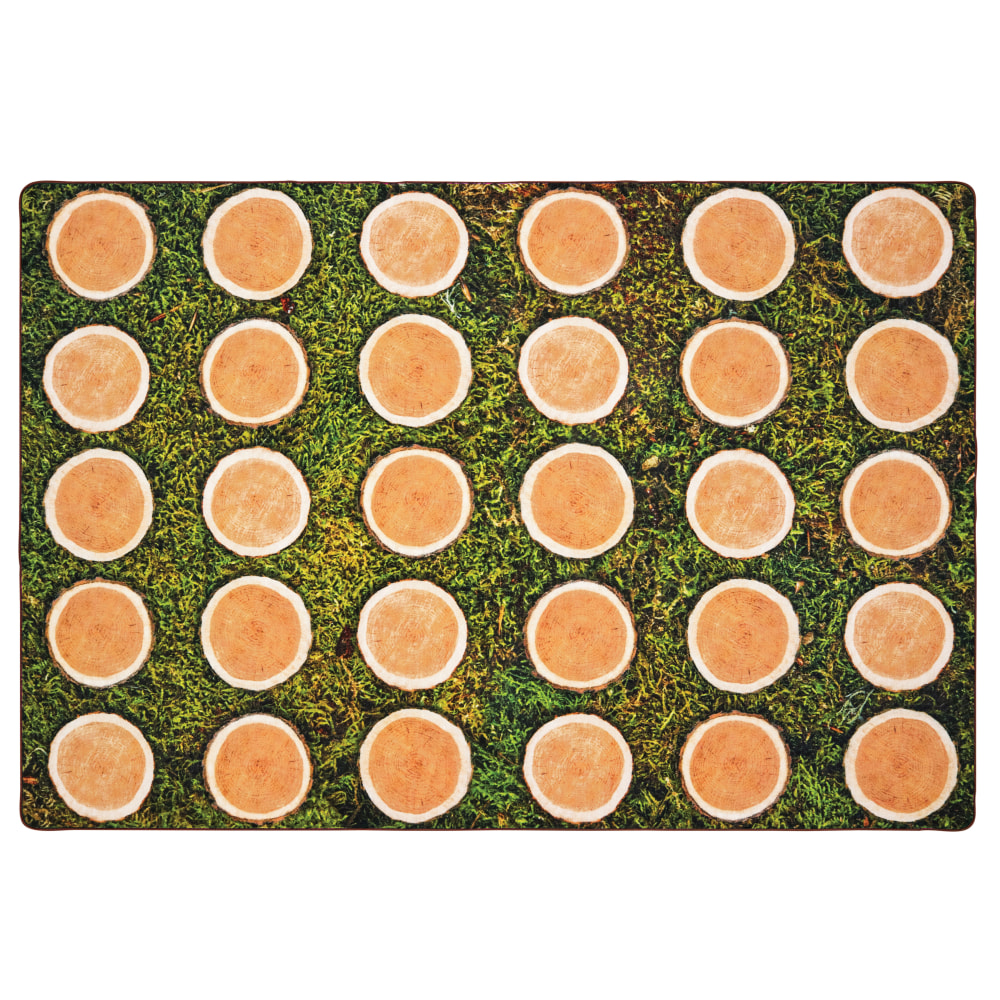 Carpets for Kids Pixel Perfect Collection Tree Rounds Seating Rug, 6ft x 9ft, Brown MPN:60816