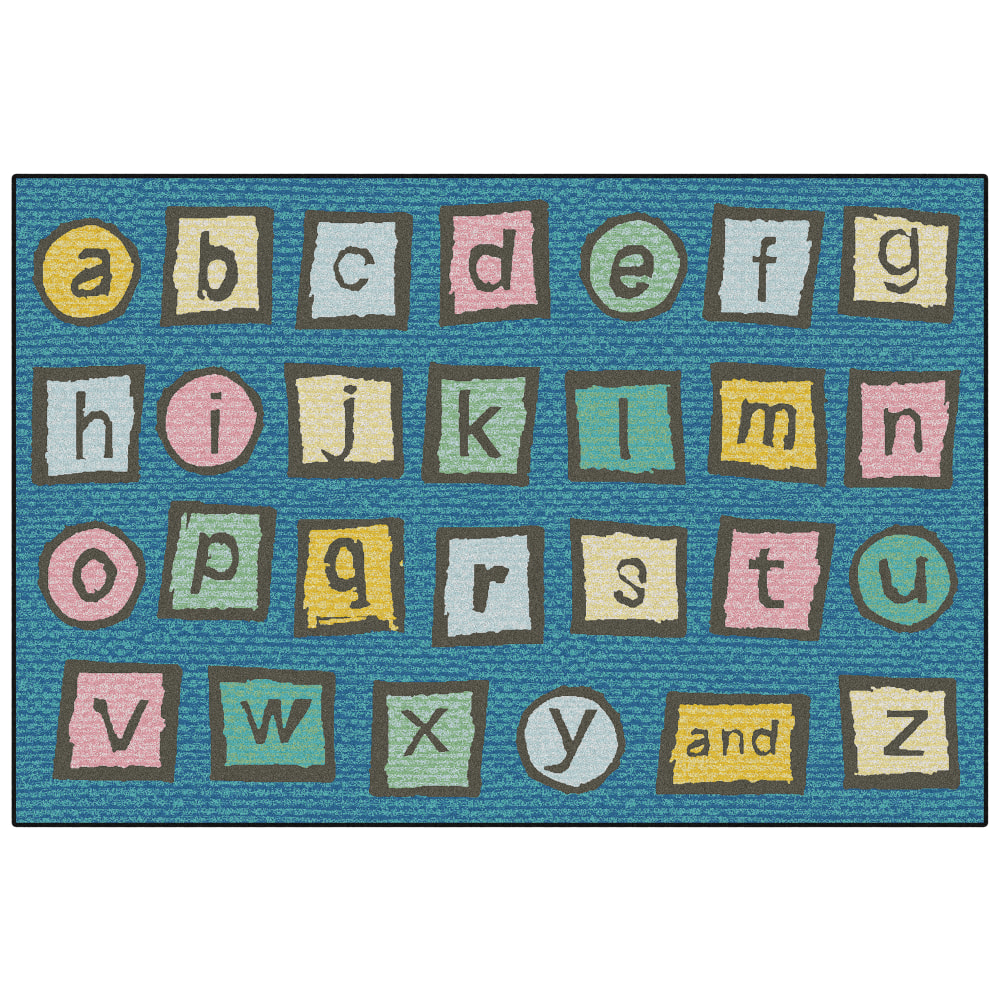 Carpets for Kids KID$Value PLUS Alphabet Blocks Activity Rug, 6ft x 9ft, Dark Blue MPN:73.48
