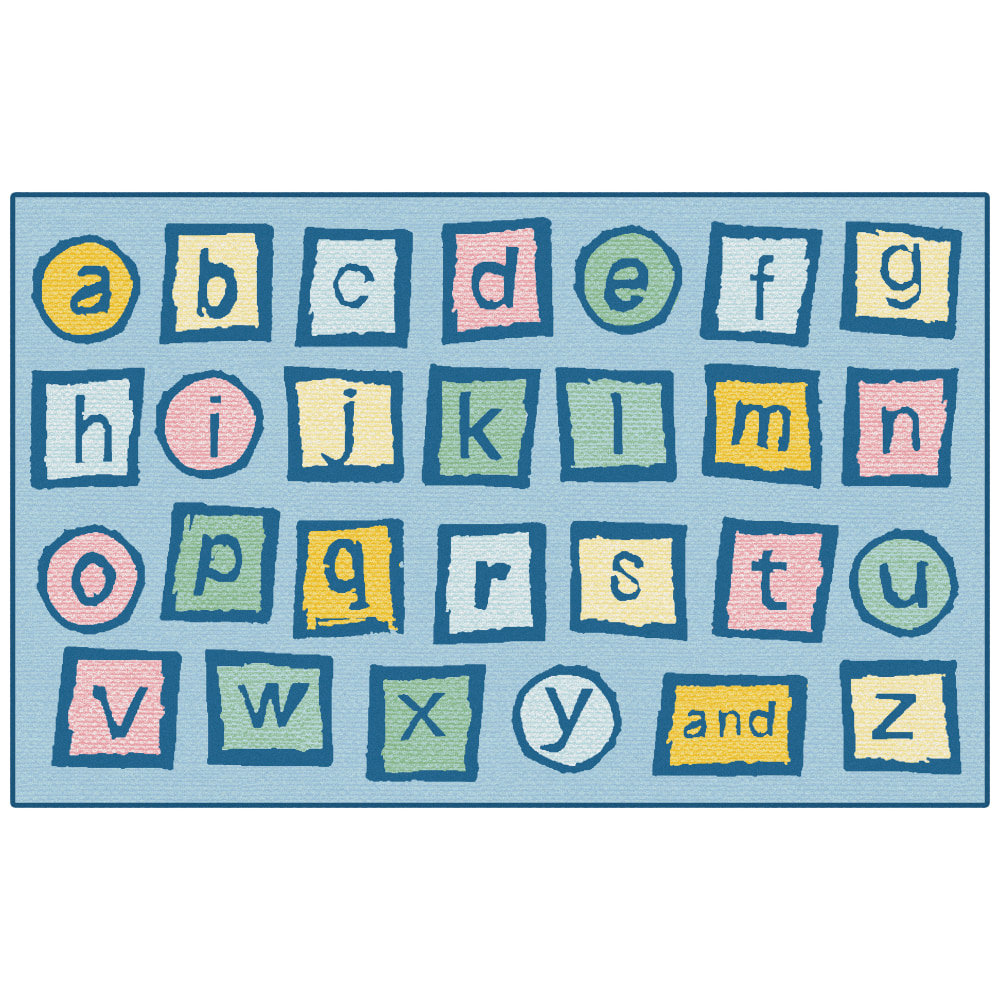 Carpets for Kids KID$Value PLUS Alphabet Blocks Activity Rug, 7ft6in x 12ft, Light Blue MPN:91.49