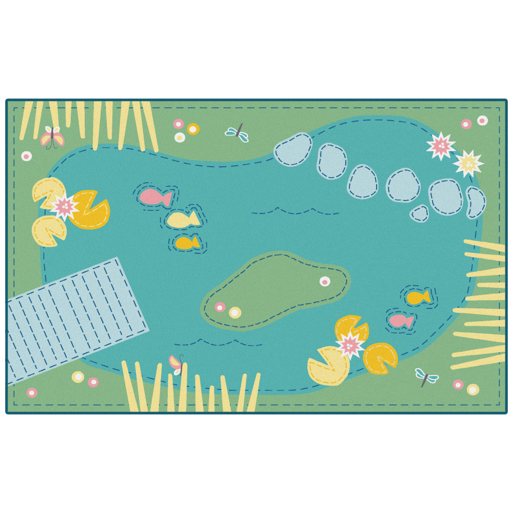 Carpets for Kids KID$Value PLUS Tranquil Pond Activity Rug, 7ft6in x 12ft, Green MPN:91.68