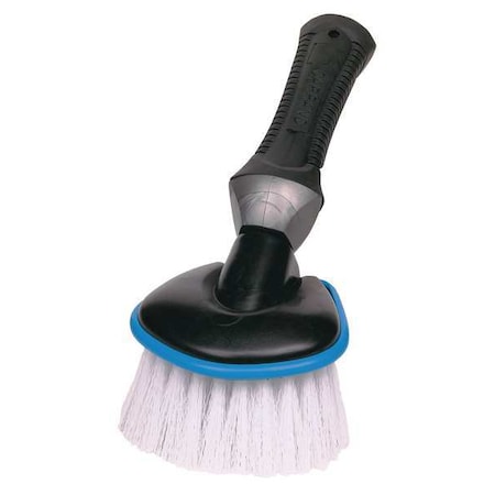 2 1/4 in W Wheel and Bumper Brush, 6 in L Handle, 5 in L Brush, White, Rubber, 11 in L Overall MPN:92036